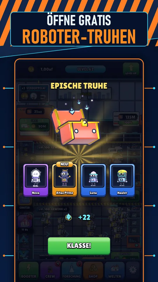 Idle AI Fabrik: Roboter Tycoon - ÖFFNE GRATIS ROBOTER-TRUHEN
