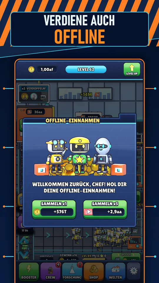 Idle AI Fabrik: Roboter Tycoon - VERDIENE AUCH OFFLINE