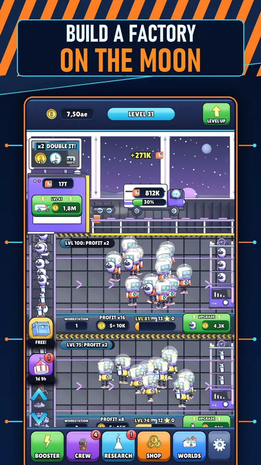 Idle AI Factory: Robot Tycoon - BUILD A FACTORY ON THE MOON