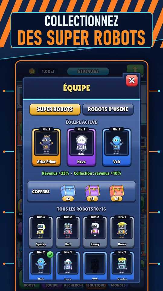 Idle AI Usine: Robot Tycoon - COLLECTIONNEZ DES SUPER ROBOTS