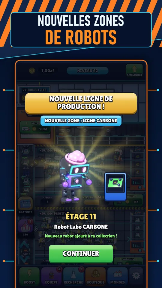 Idle AI Usine: Robot Tycoon - NOUVELLES ZONES DE ROBOTS