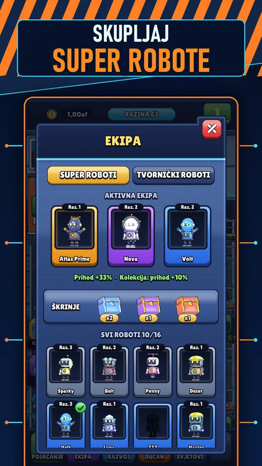 Idle AI Tvornica: Robot Tycoon - SKUPLJAJ SUPER ROBOTE