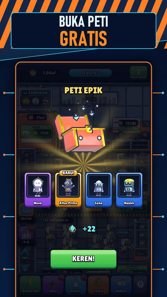 Idle AI Pabrik: Robot Tycoon - BUKA PETI GRATIS