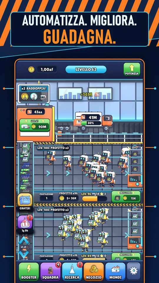 Idle AI Fabbrica: Robot Tycoon - AUTOMATIZZA. MIGLIORA. GUADAGNA.
