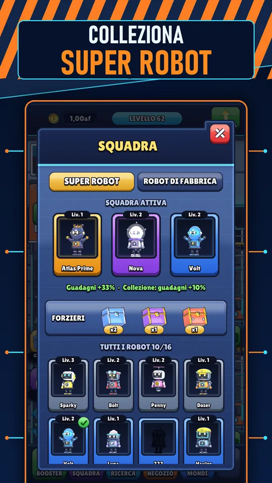 Idle AI Fabbrica: Robot Tycoon - COLLEZIONA SUPER ROBOT