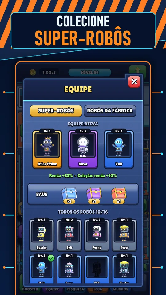 Idle AI Fábrica: Robô Tycoon - COLECIONE SUPER-ROBÔS