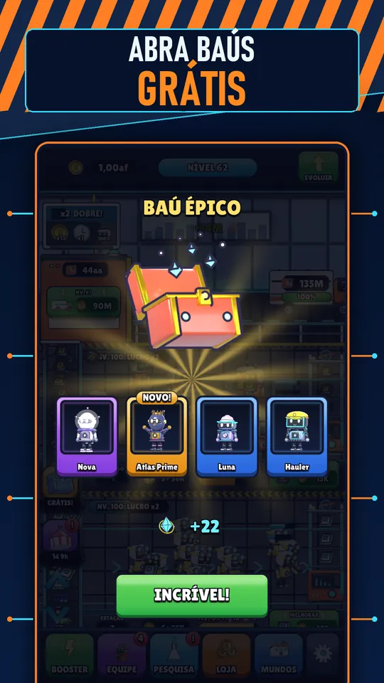 Idle AI Fábrica: Robô Tycoon - ABRA BAÚS GRÁTIS