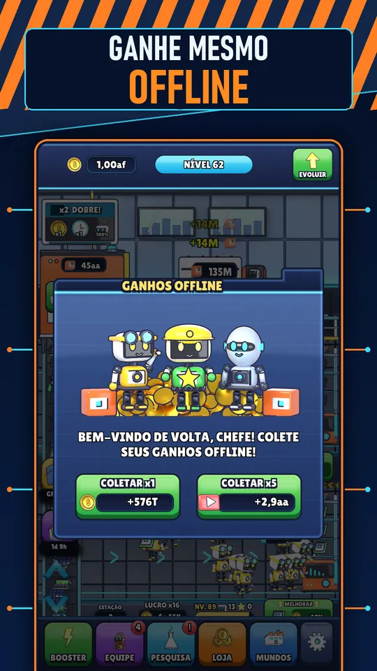Idle AI Fábrica: Robô Tycoon - GANHE MESMO OFFLINE