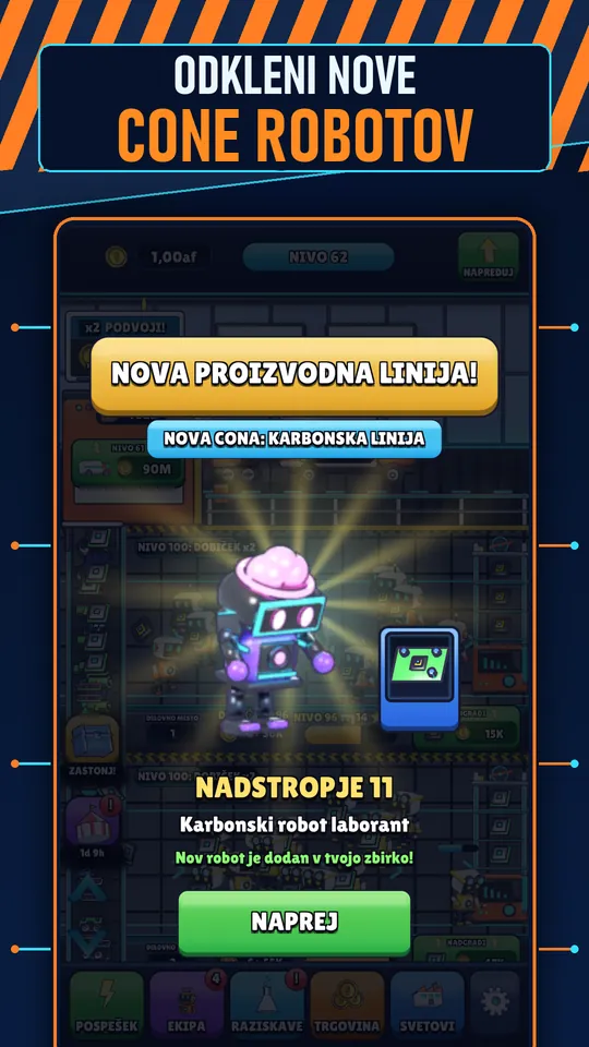 Idle AI Tovarna: Robot Tycoon - ODKLENI NOVE CONE ROBOTOV
