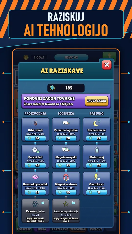 Idle AI Tovarna: Robot Tycoon - RAZISKUJ AI TEHNOLOGIJO