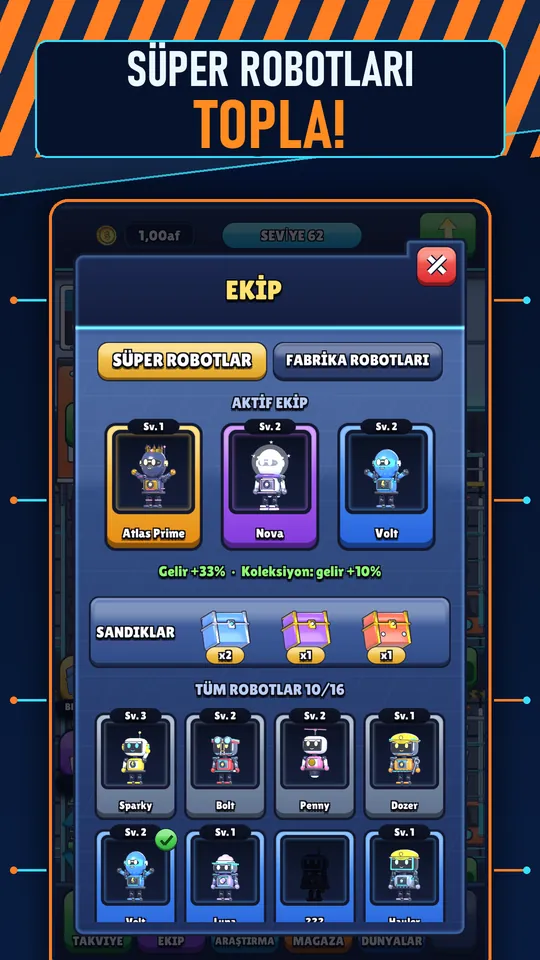 Idle AI Fabrika: Robot Tycoon - SÜPER ROBOTLARI TOPLA!