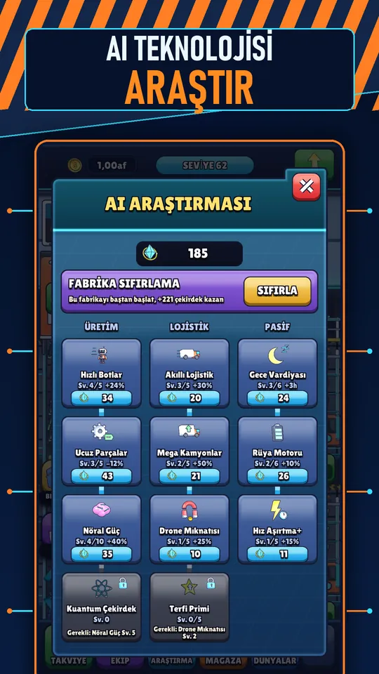 Idle AI Fabrika: Robot Tycoon - AI TEKNOLOJİSİ ARAŞTIR