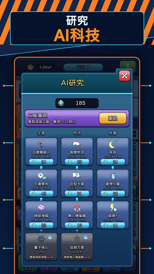 放置AI工廠:機器人大亨 - 研究 AI科技