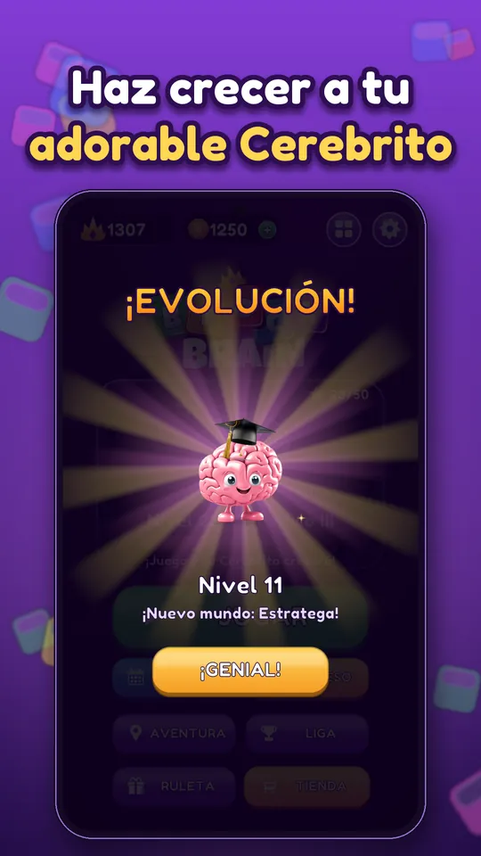 Block Brain: Puzzle de Bloques - Haz crecer a tu adorable Cerebrito