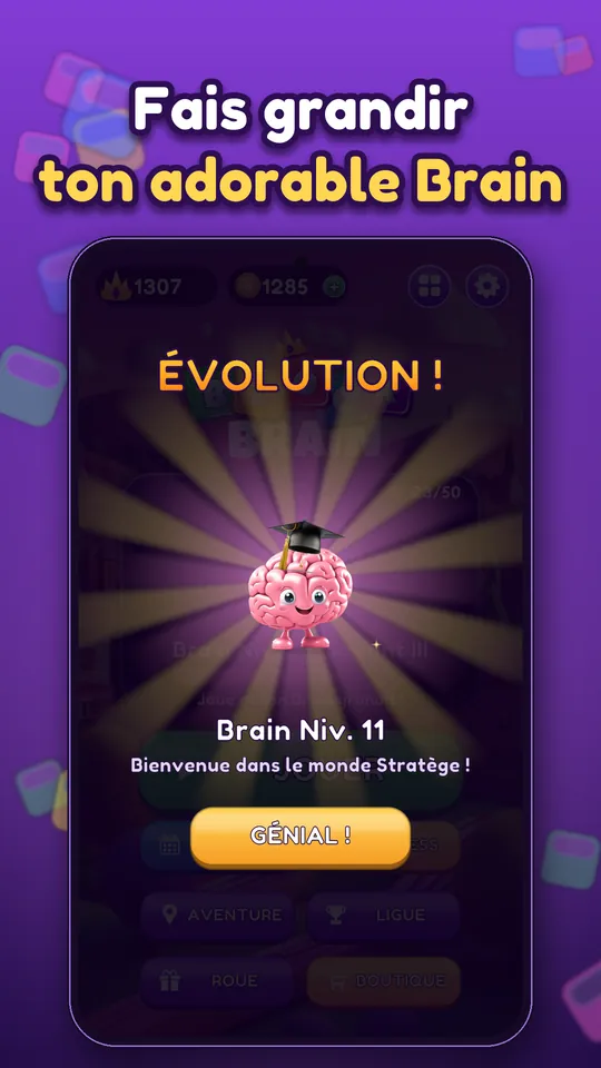 Block Brain : Puzzle de blocs - Fais grandir ton adorable Brain