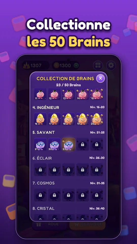Block Brain : Puzzle de blocs - Collectionne les 50 Brains