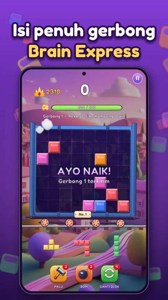 Block Brain: Block Puzzle Game - Isi penuh gerbong Brain Express