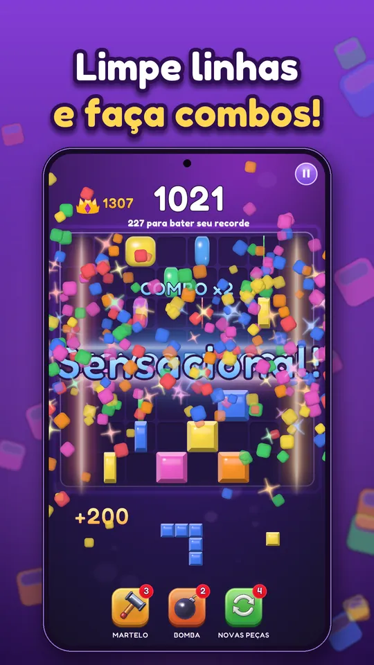 Block Brain: Puzzle de Blocos - Limpe linhas e faça combos!