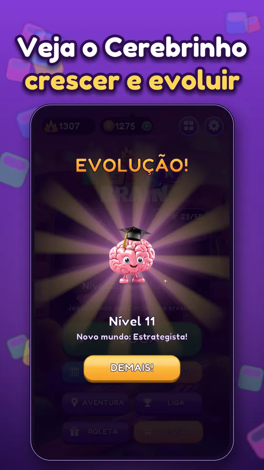 Block Brain: Puzzle de Blocos - Veja o Cerebrinho crescer e evoluir
