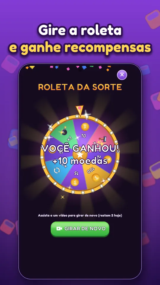 Block Brain: Puzzle de Blocos - Gire a roleta e ganhe recompensas