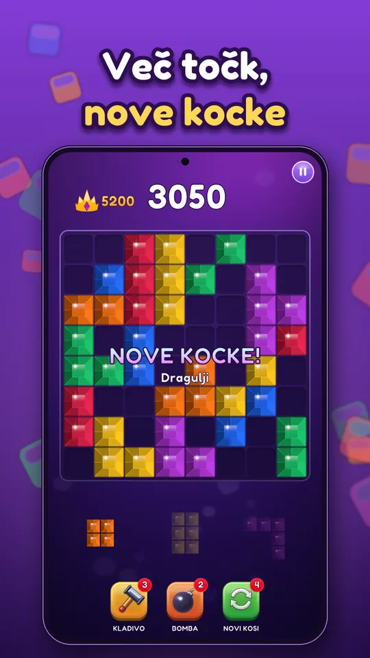 Block Brain: Block Puzzle Game - Več točk, nove kocke