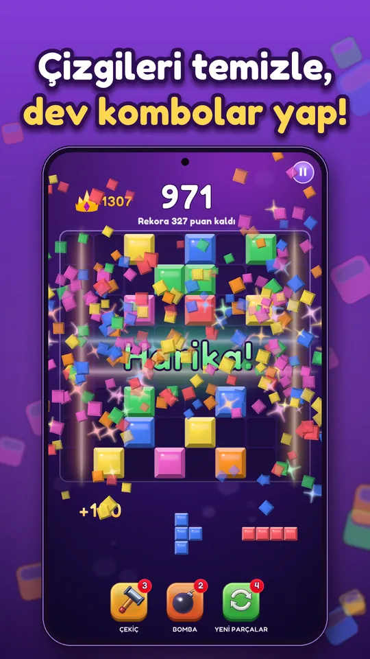 Block Brain: Blok Bulmaca - Çizgileri temizle, dev kombolar yap!