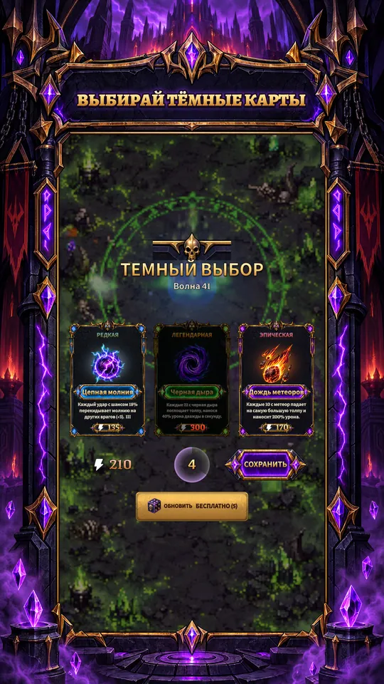 Dark Tower: Злодей Idle TD - ВЫБИРАЙ ТЁМНЫЕ КАРТЫ