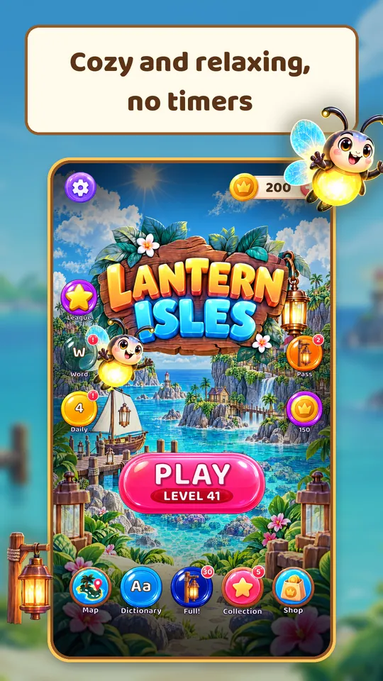 Lantern Isles: Word Puzzle - 시간 제한 없이 편안하게
