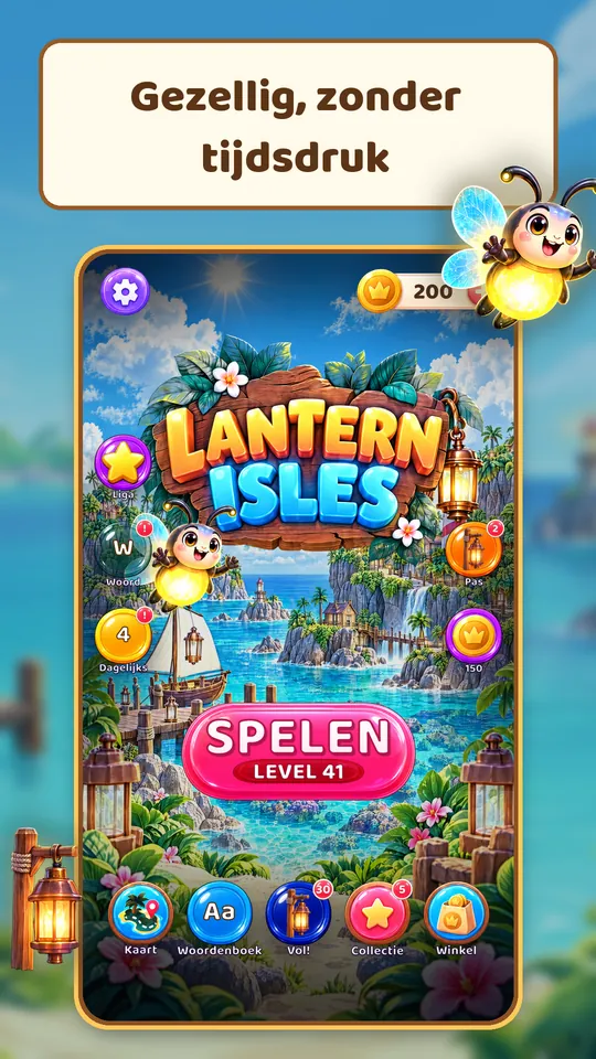 Lantern Isles: Woordpuzzel - Gezellig, zonder tijdsdruk
