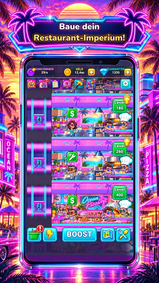 Idle Restaurant: Miami - Baue dein Restaurant-Imperium!