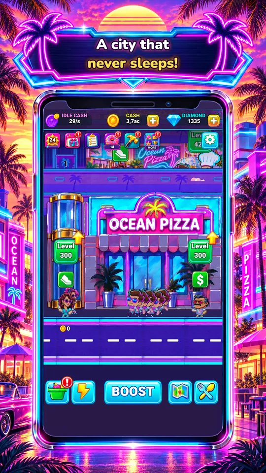 Idle Restaurant: Miami - A city that never sleeps!