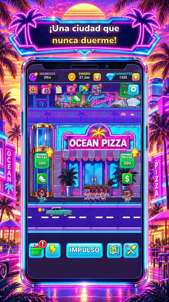 Idle Restaurant: Miami - ¡Una ciudad que nunca duerme!
