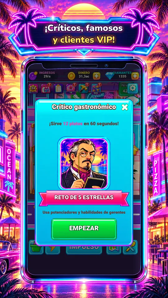 Idle Restaurant: Miami - ¡Críticos, famosos y clientes VIP!