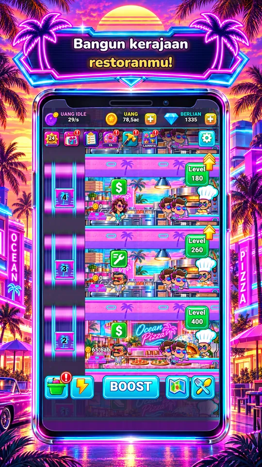 Idle Restaurant: Miami - Bangun kerajaan restoranmu!