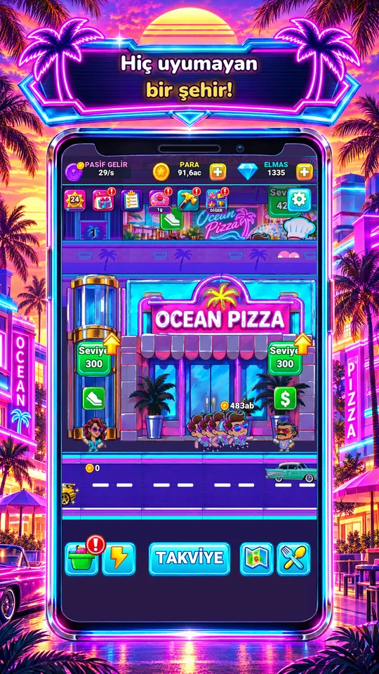 Idle Restaurant: Miami - Hiç uyumayan bir şehir!