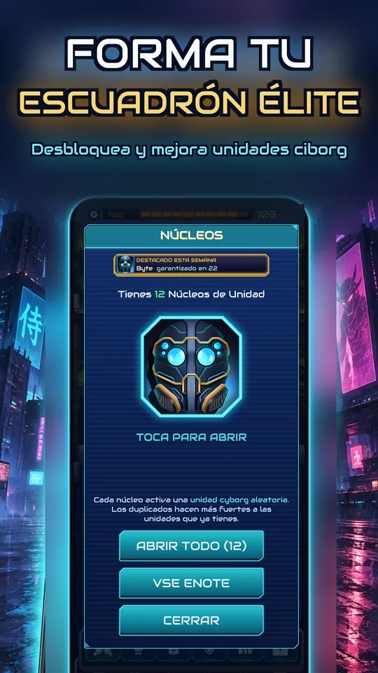 Idle Ronin: Cyber RPG - FORMA TU ESCUADRÓN ÉLITE: Desbloquea y mejora unidades ciborg