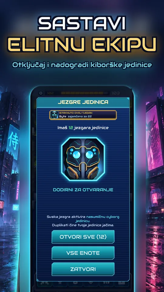 Idle Ronin: Cyber RPG - SASTAVI ELITNU EKIPU: Otključaj i nadogradi kiborške jedinice