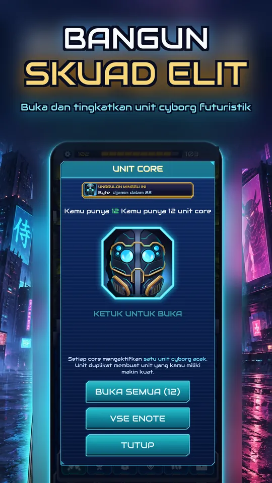 Idle Ronin: Cyber RPG - BANGUN SKUAD ELIT: Buka dan tingkatkan unit cyborg futuristik