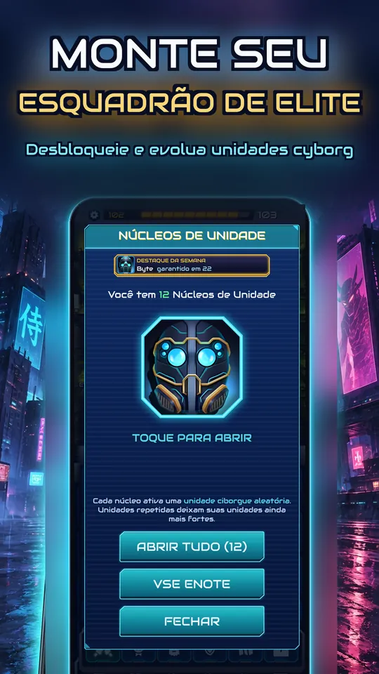Idle Ronin: Cyber RPG - MONTE SEU ESQUADRÃO DE ELITE: Desbloqueie e evolua unidades cyborg