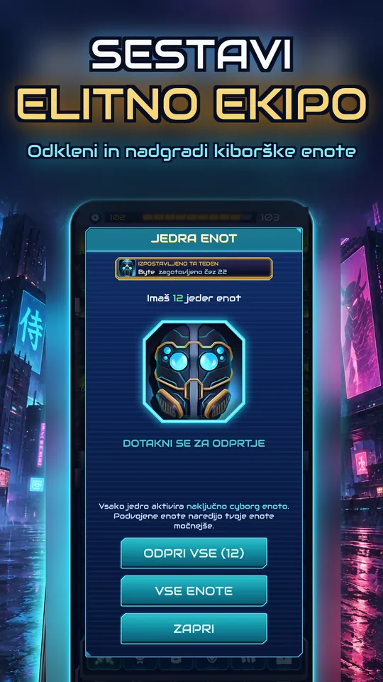 Idle Ronin: Cyber RPG - SESTAVI ELITNO EKIPO: Odkleni in nadgradi kiborške enote