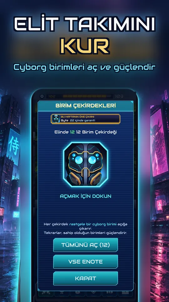 Idle Ronin: Cyber RPG - ELİT TAKIMINI KUR: Cyborg birimleri aç ve güçlendir