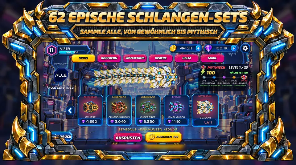 ONI Snakes: Schlangen-Arena - 62 EPISCHE SCHLANGEN-SETS : SAMMLE ALLE, VON GEWÖHNLICH BIS MYTHISCH