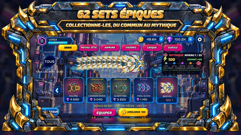 ONI Snakes: Arène de serpents - 62 SETS ÉPIQUES : COLLECTIONNE-LES, DU COMMUN AU MYTHIQUE