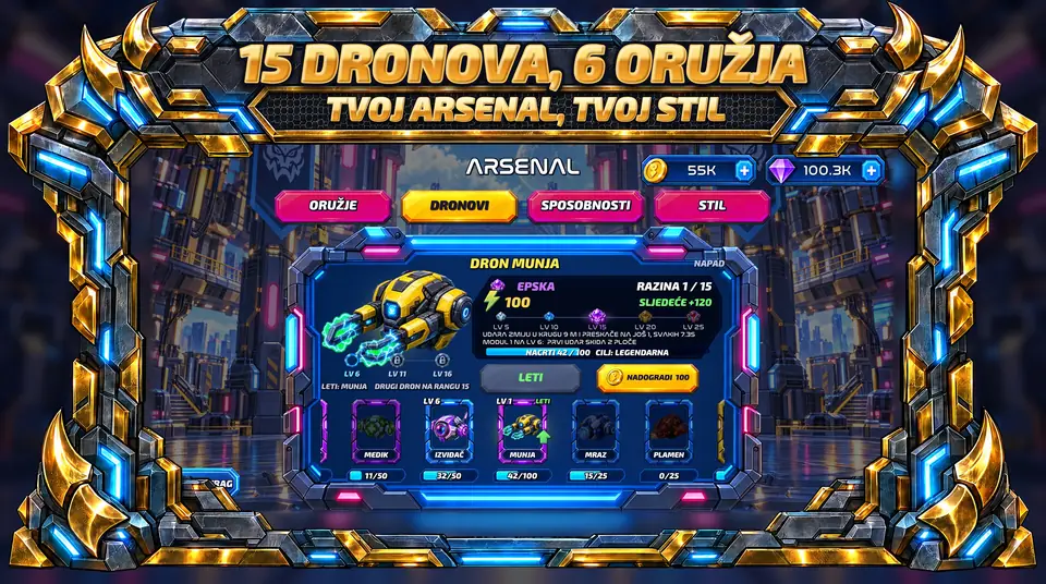 ONI Snakes: Arena zmija - 15 DRONOVA, 6 ORUŽJA : TVOJ ARSENAL, TVOJ STIL