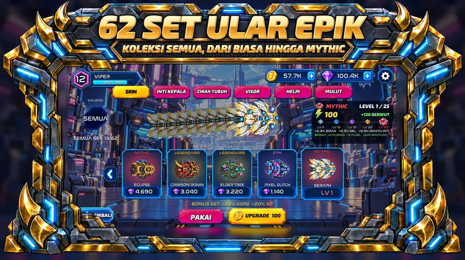 ONI Snakes: Game Ular Berzirah - 62 SET ULAR EPIK : KOLEKSI SEMUA, DARI BIASA HINGGA MYTHIC