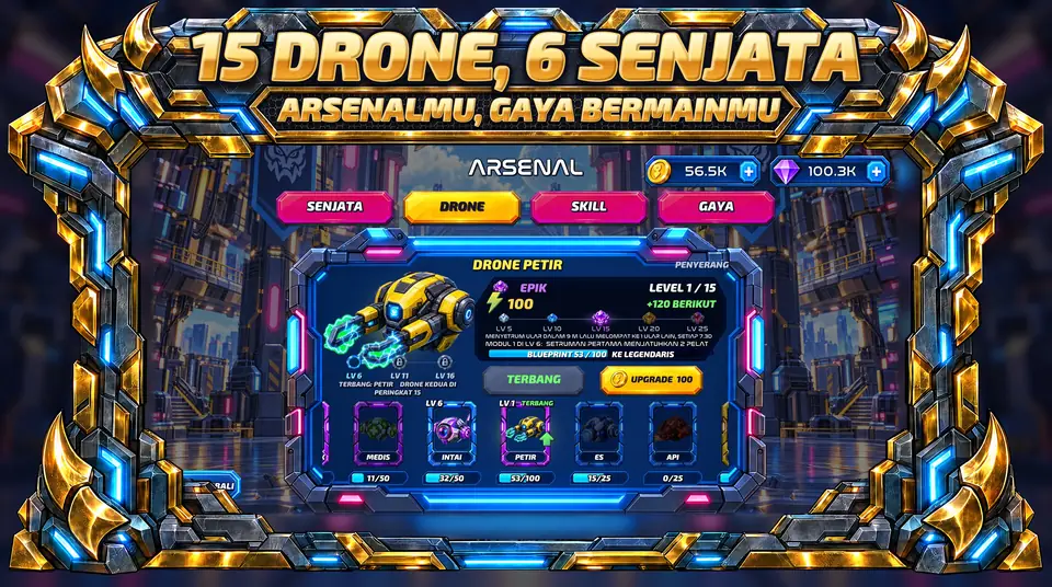 ONI Snakes: Game Ular Berzirah - 15 DRONE, 6 SENJATA : ARSENALMU, GAYA BERMAINMU