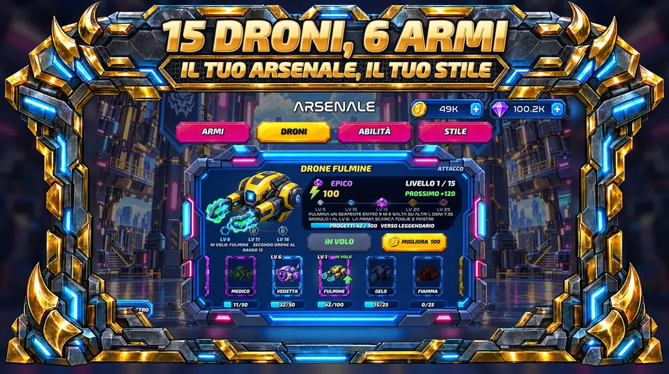 ONI Snakes: Arena dei serpenti - 15 DRONI, 6 ARMI : IL TUO ARSENALE, IL TUO STILE