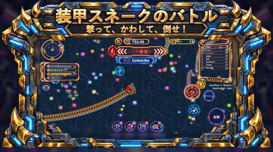ONI Snakes: 装甲スネーク・バトルアリーナ - 装甲スネークのバトル: 撃って、かわして、倒せ!