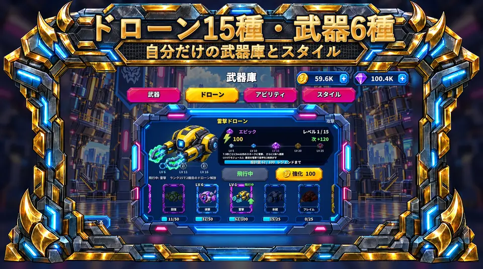 ONI Snakes: 装甲スネーク・バトルアリーナ - ドローン15種・武器6種 : 自分だけの武器庫とスタイル