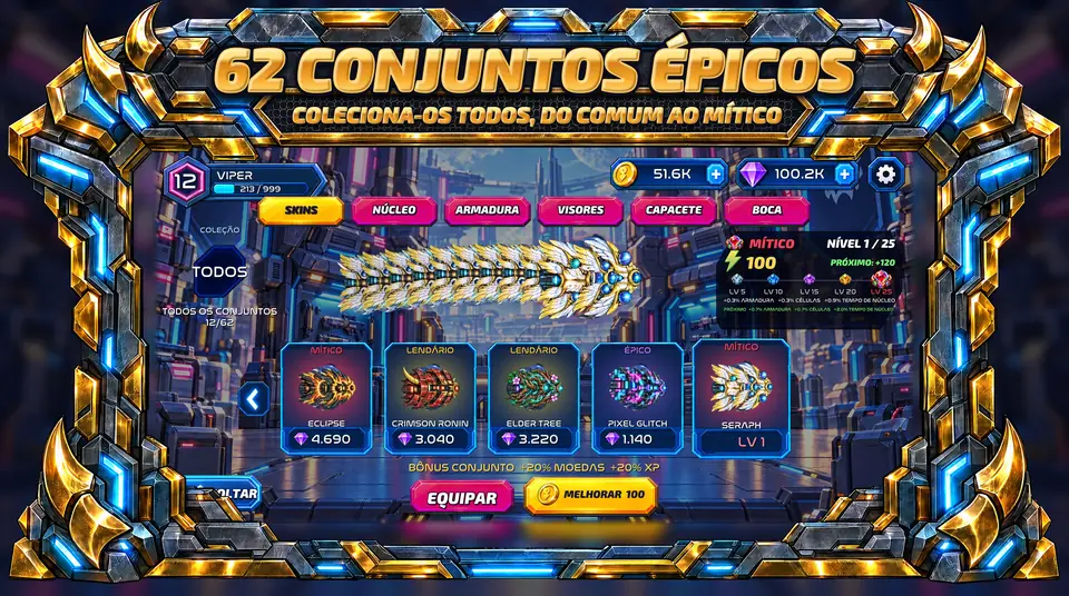 ONI Snakes: Cobras Blindadas - 62 CONJUNTOS ÉPICOS : COLECIONA-OS TODOS, DO COMUM AO MÍTICO